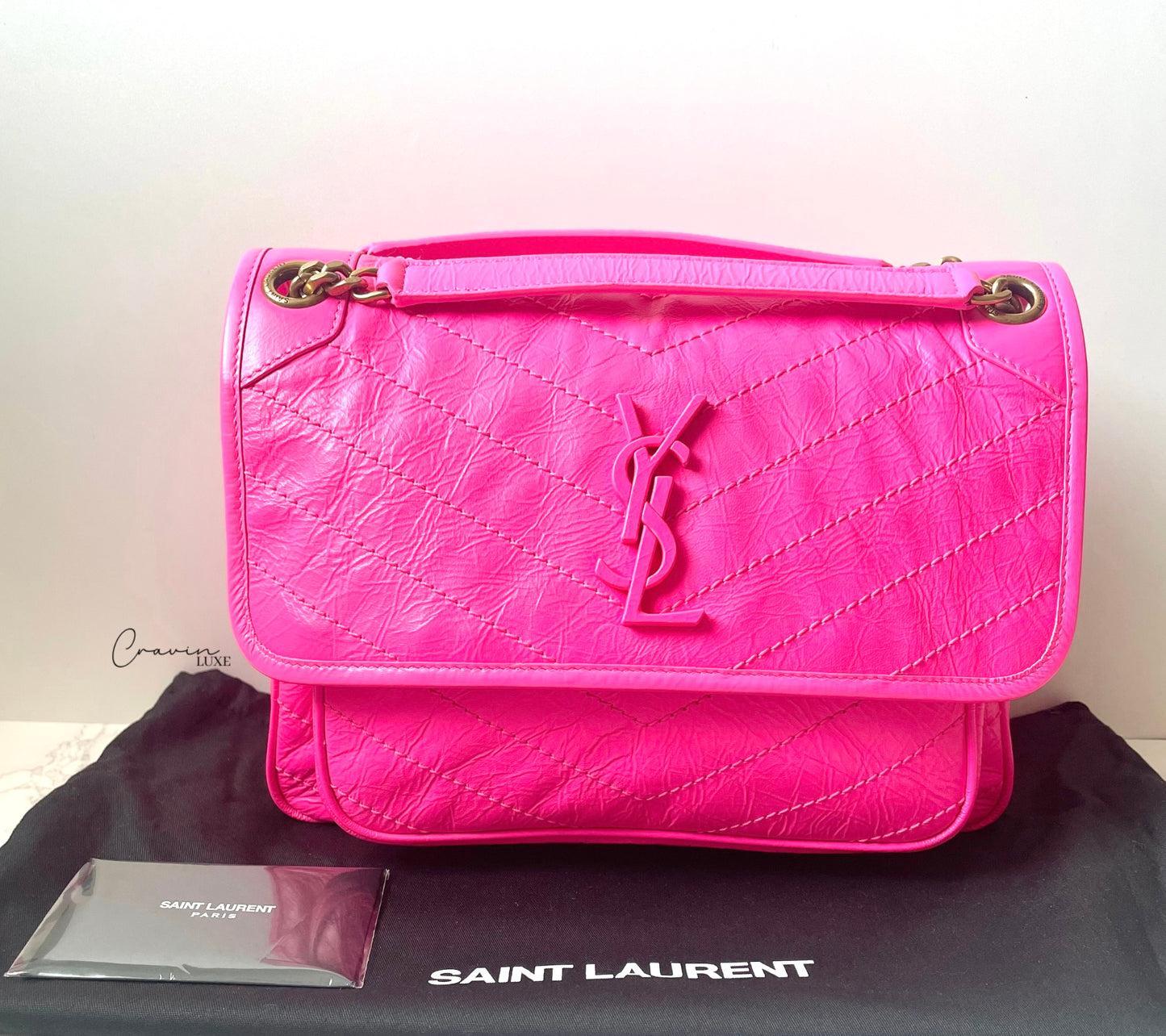 Saint Laurent Niki Matelasse Leather Shoulder Bag