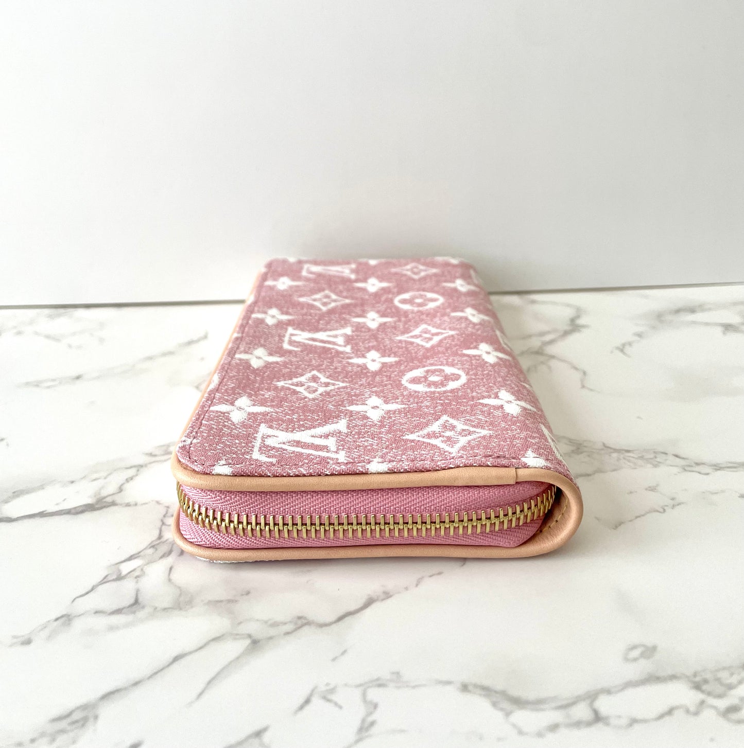 Louis Vuitton Monogram Jacquard Rose Pink Denim Zippy Wallet