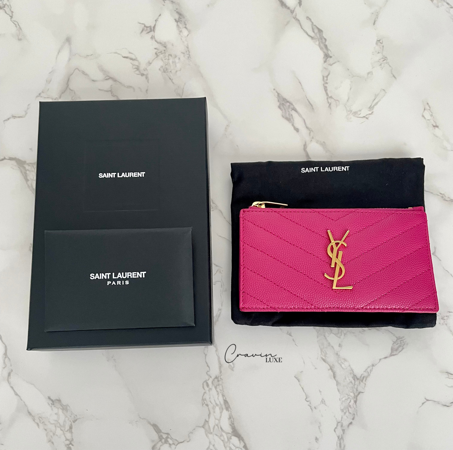 Saint Laurent Cassandre Zipped Fragments Card Case