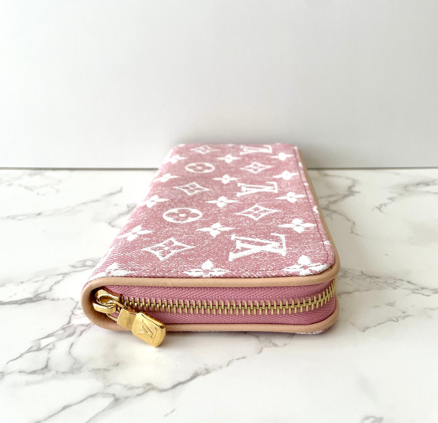 Louis Vuitton Monogram Jacquard Rose Pink Denim Zippy Wallet