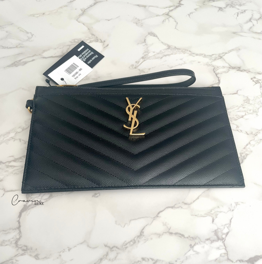 Saint Laurent Large Zip Wristlet Pouch