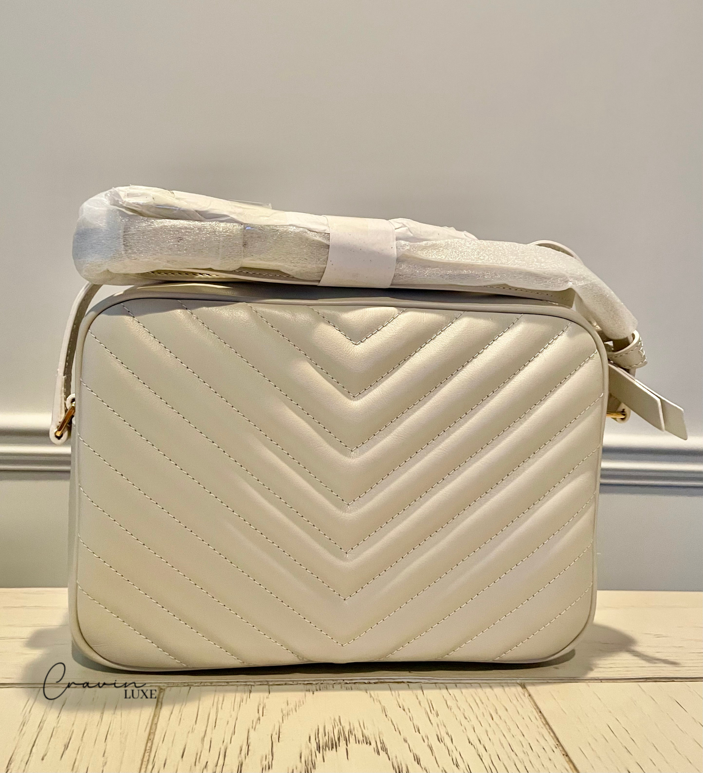 Saint Laurent Quilted Vintage Blanc Lou Camera Bag