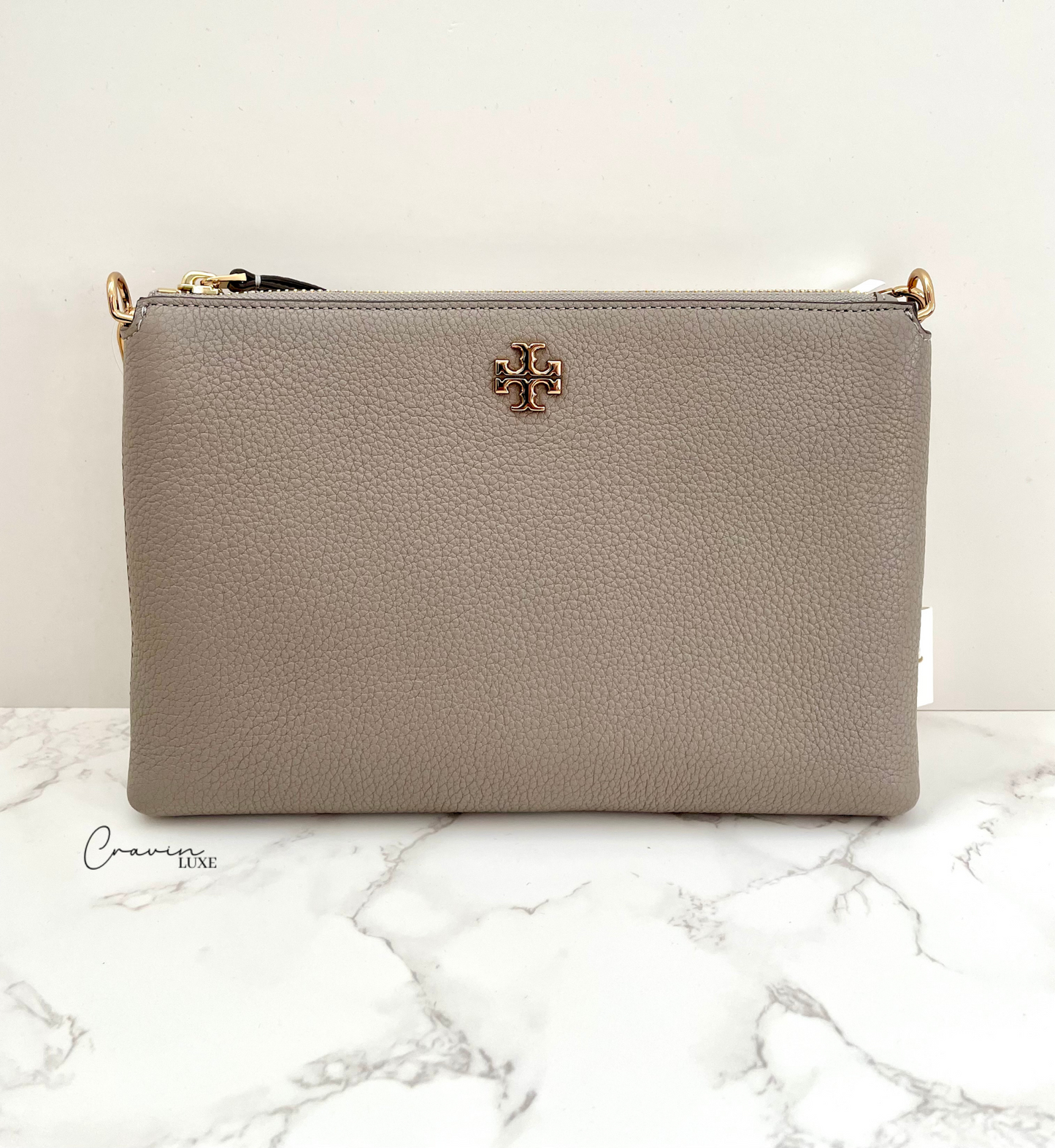 Tory Burch Kira Leather Top Zip Crossbody