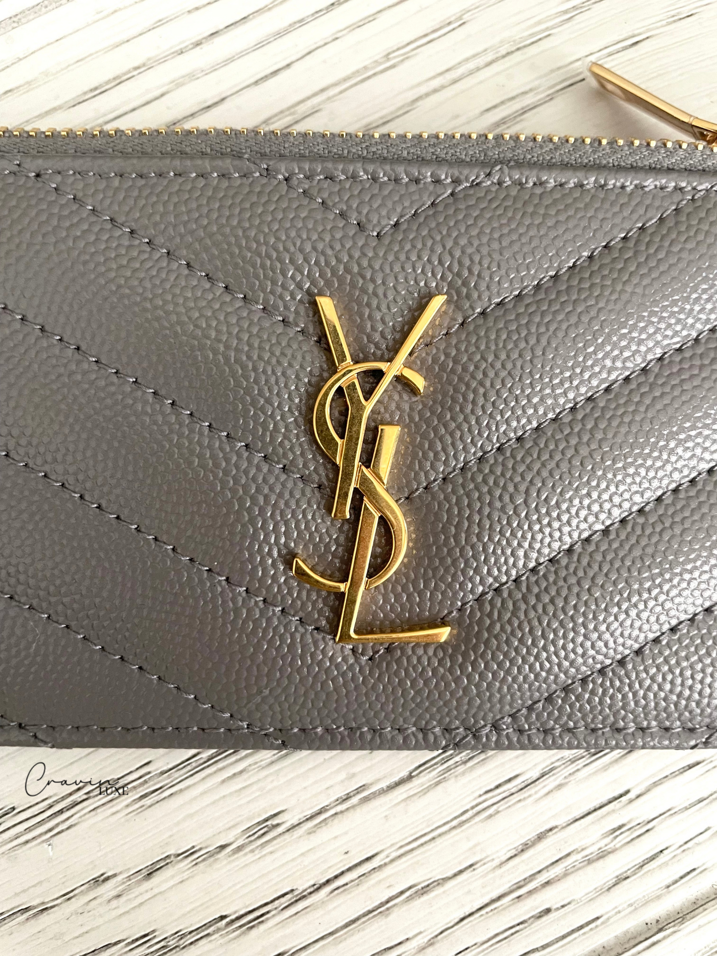 Saint Laurent Zipped Fragments Card Case