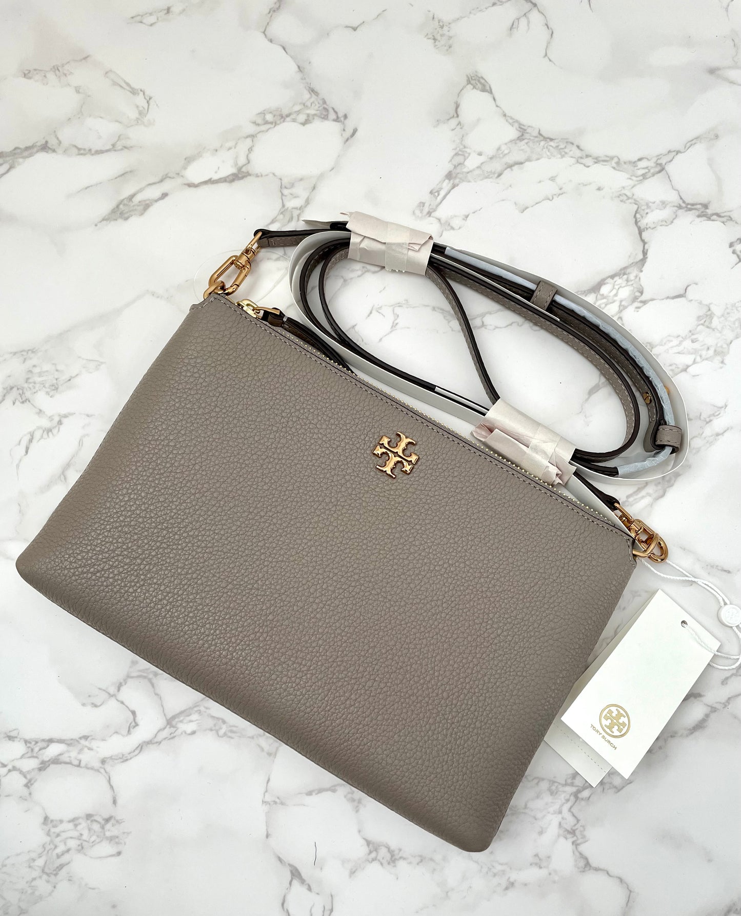 Tory Burch Kira Leather Top Zip Crossbody