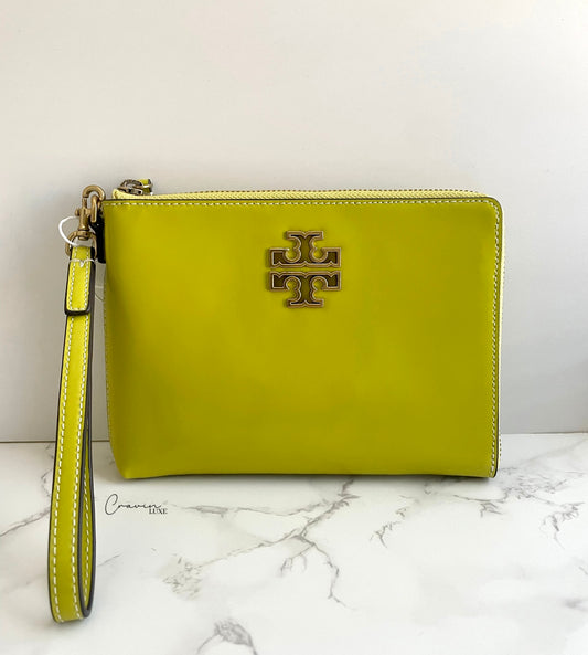 Tory Burch Britten Patent Large Zip Pouch