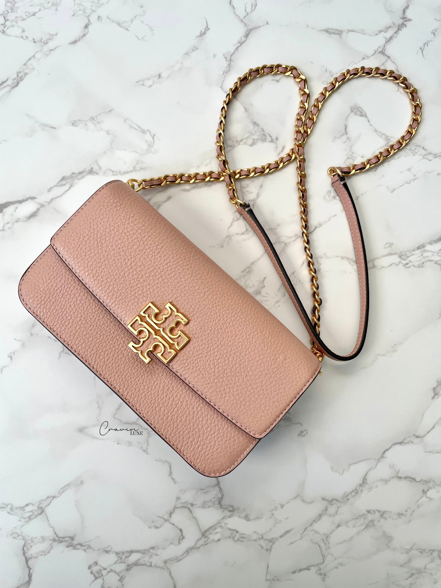 Tory Burch Britten Chain Wallet w/ Wristlet Strap