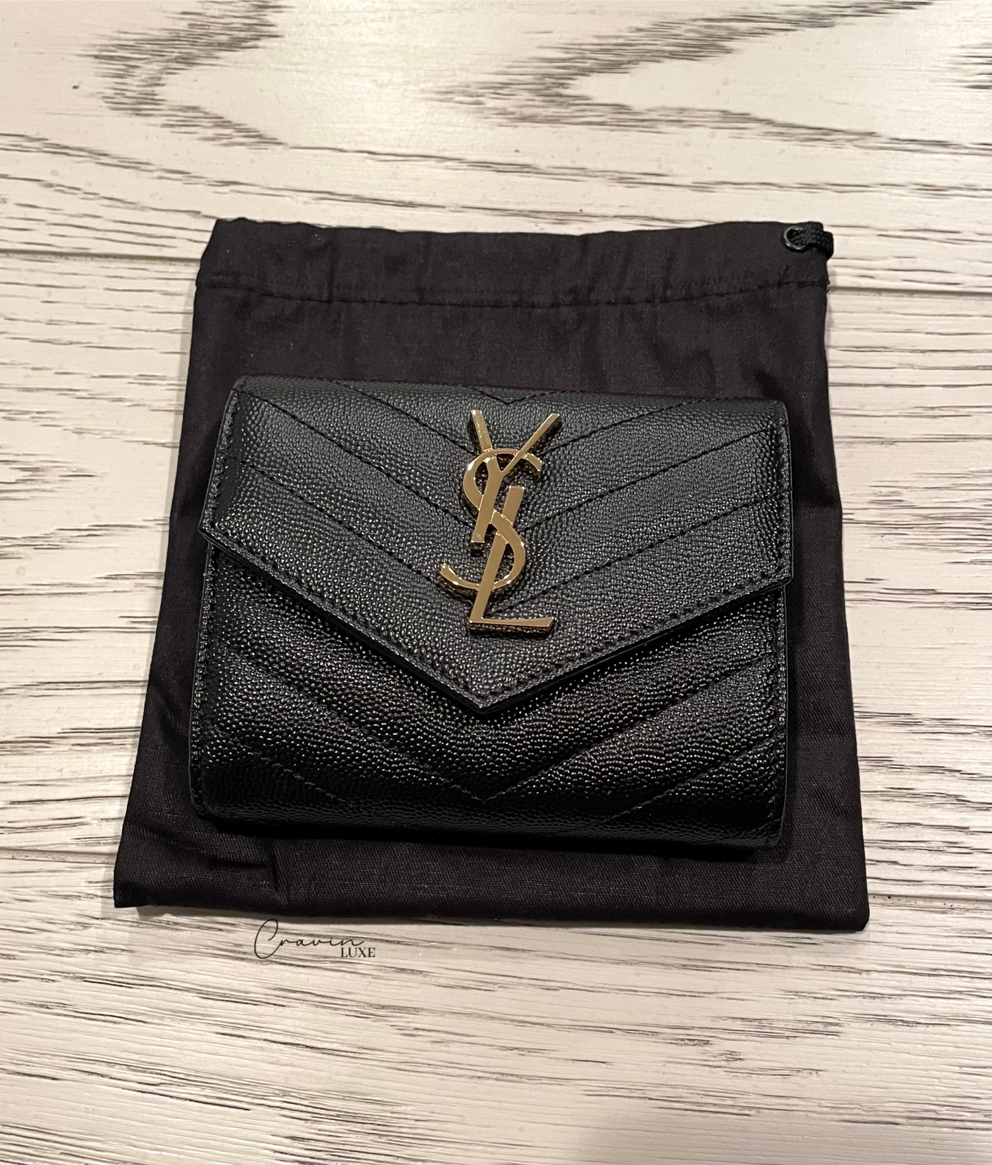 Saint Laurent Cassandre Tri-fold Wallet