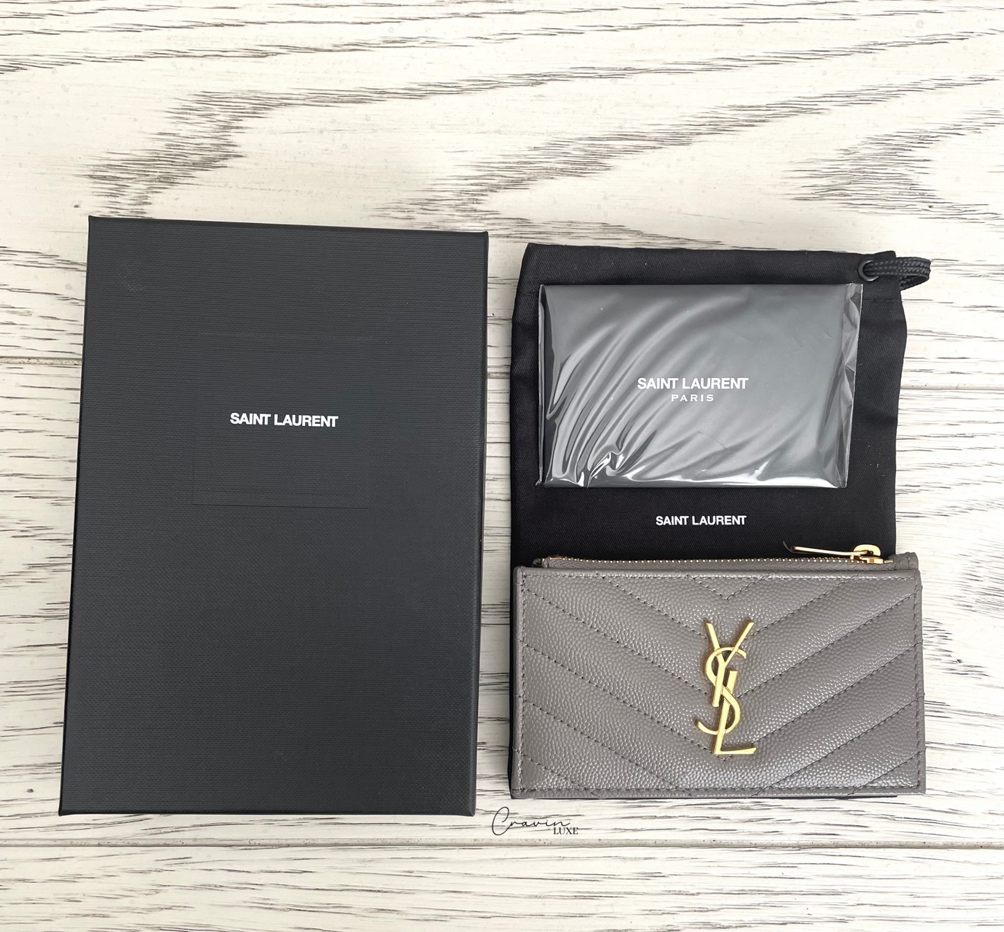 Saint Laurent Zipped Fragments Card Case