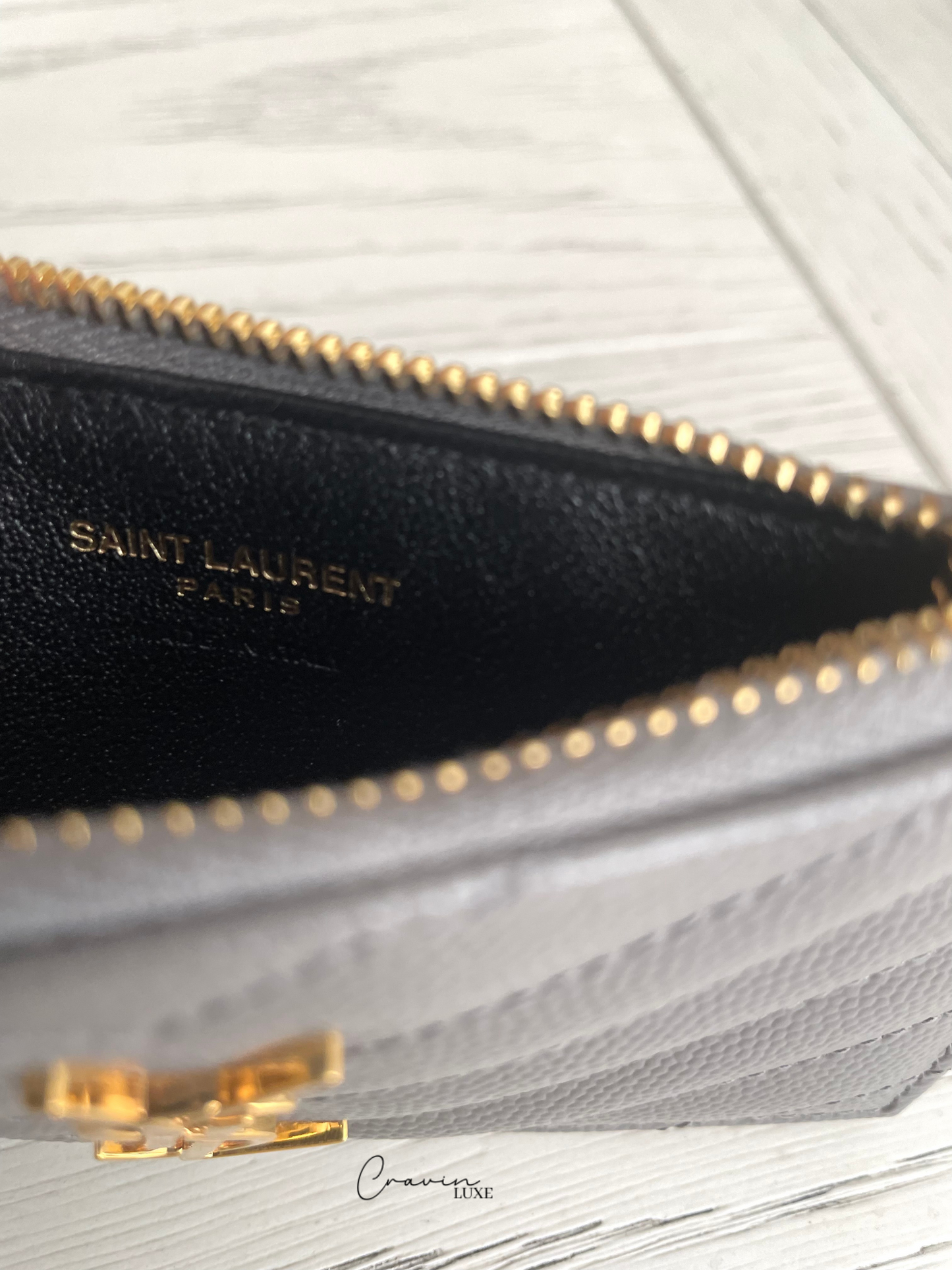 Saint Laurent Zipped Fragments Card Case