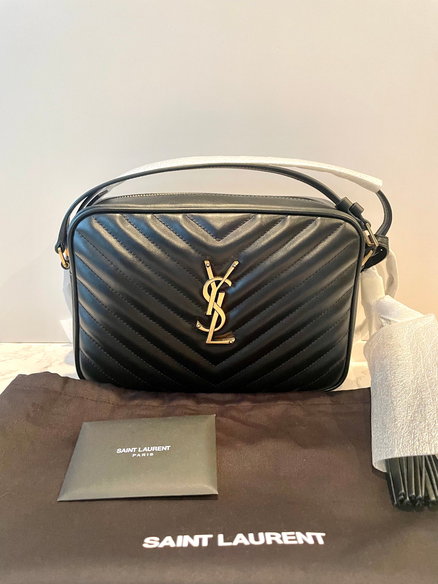 Saint Laurent Quilted Black Lou Camera Bag