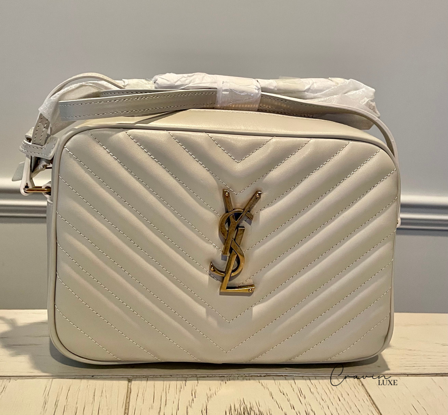 Saint Laurent Quilted Vintage Blanc Lou Camera Bag