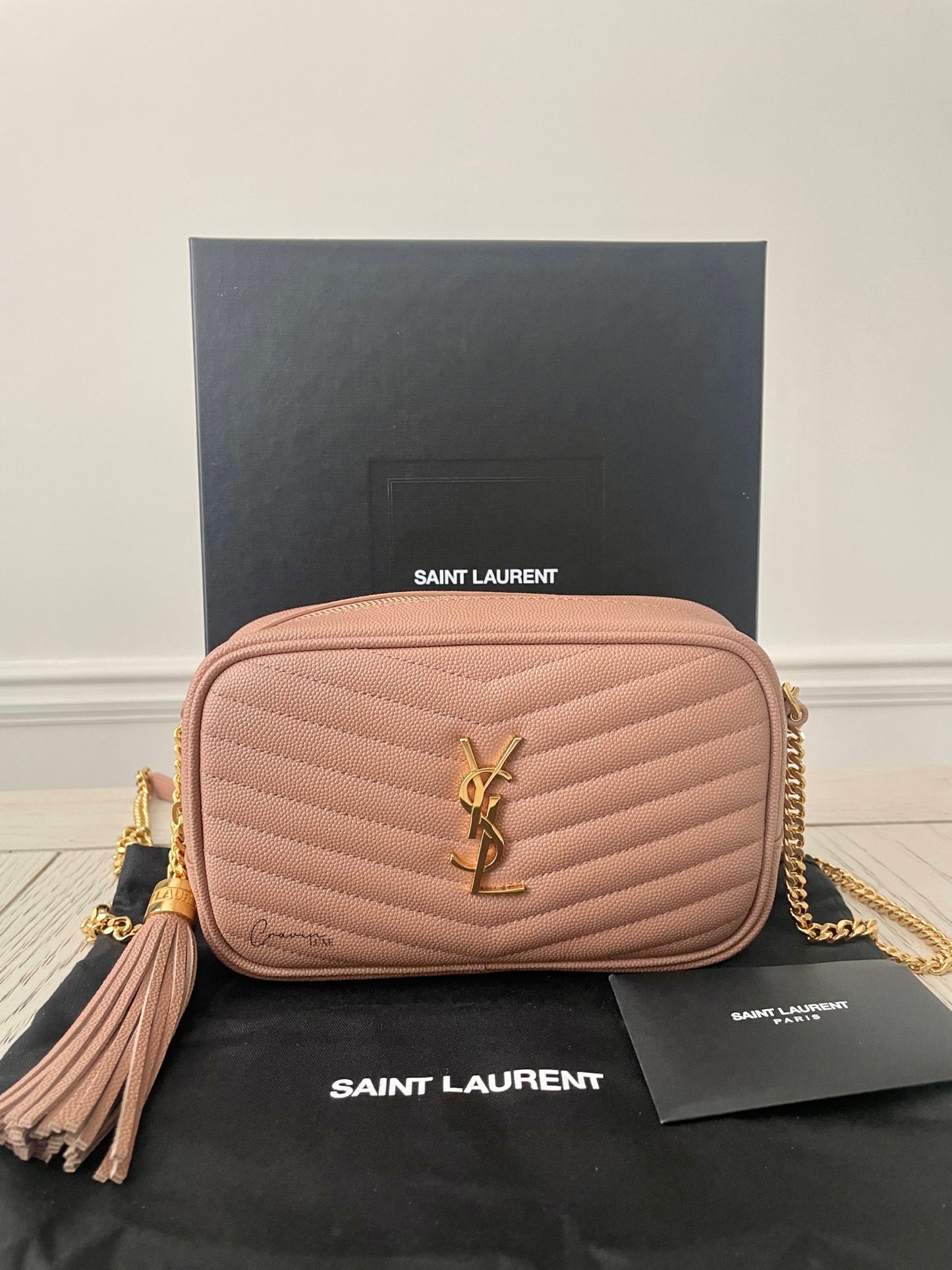 Saint Laurent Vintage peach mini Lou bag