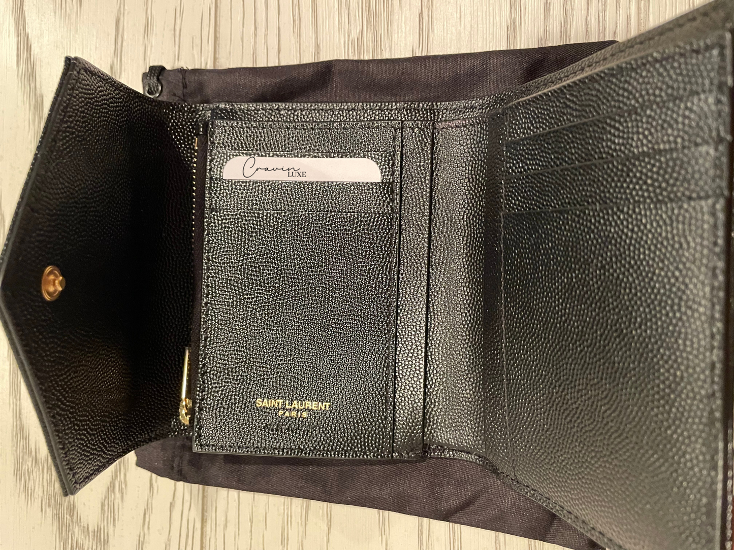 Saint Laurent Cassandre Tri-fold Wallet